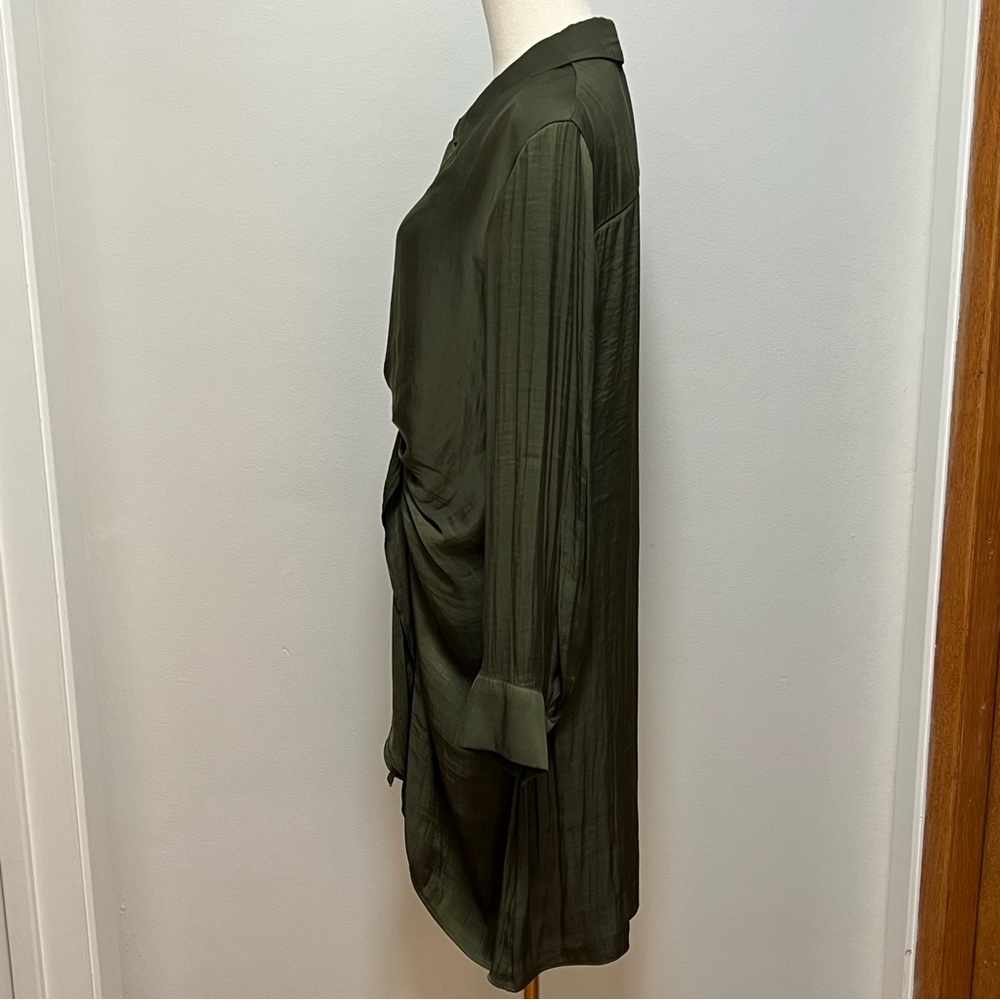 Steve Madden Olive Green Women's Satin Dress - Picture 3 of 7